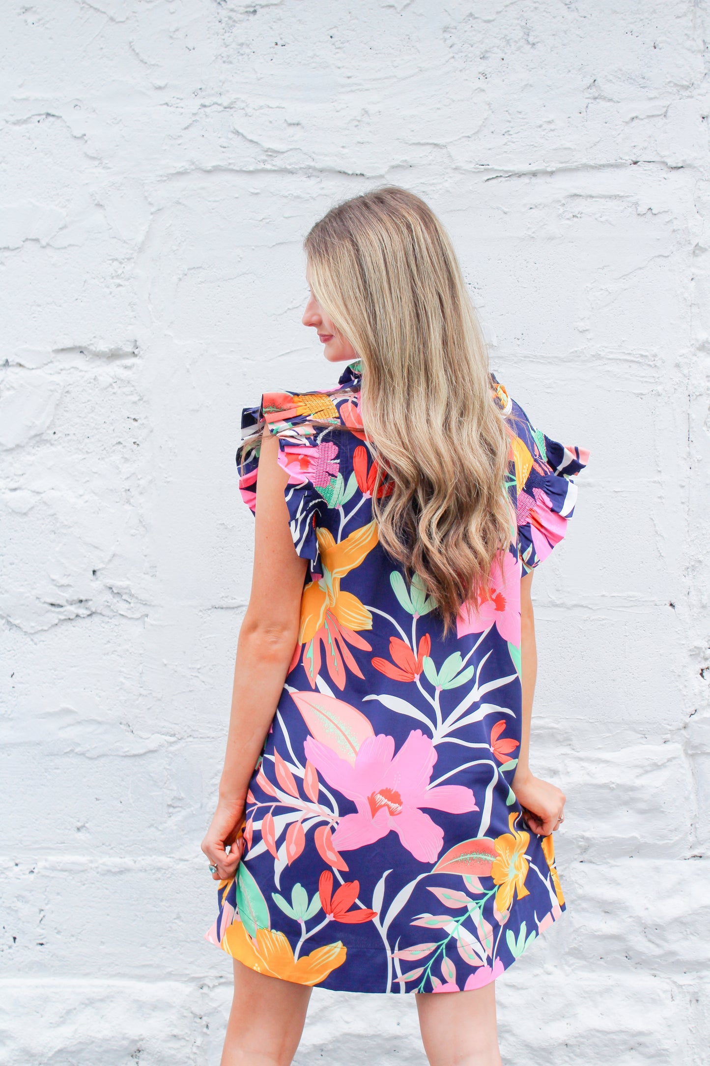Twilight Garden Navy Flower Dress