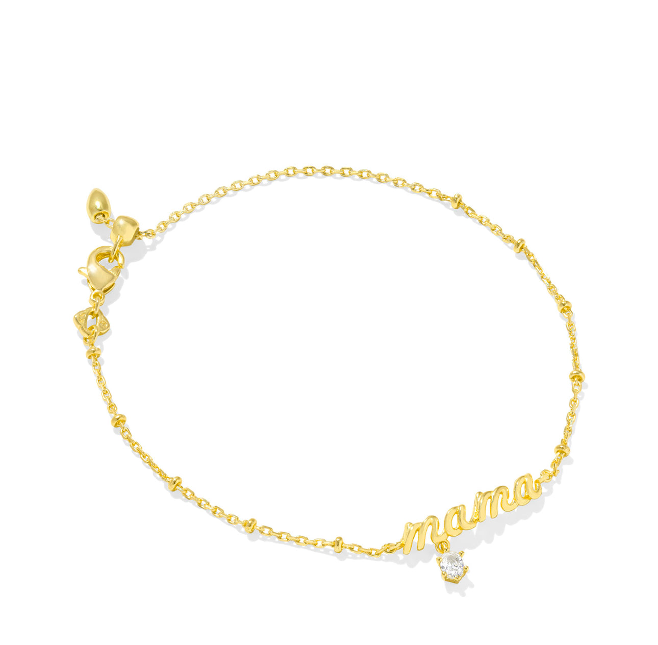 Mama Gold Crystal Delicate Chain Bracelet