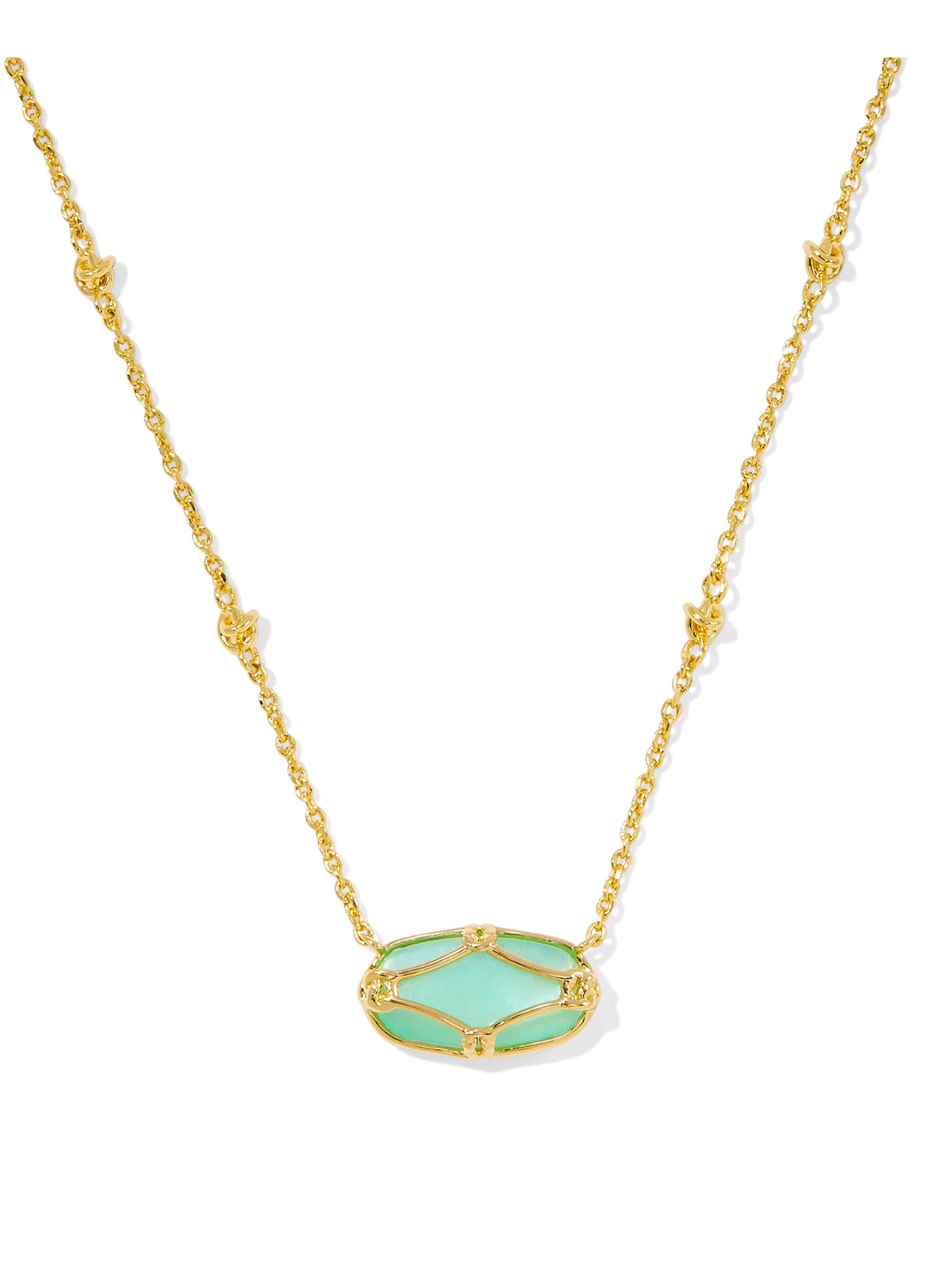 Elisa Lattice Frame Short Pendant Necklace