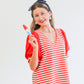 Made For Celebration Red Striped Top
