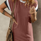 Textured Round Neck Short Sleeve Dress