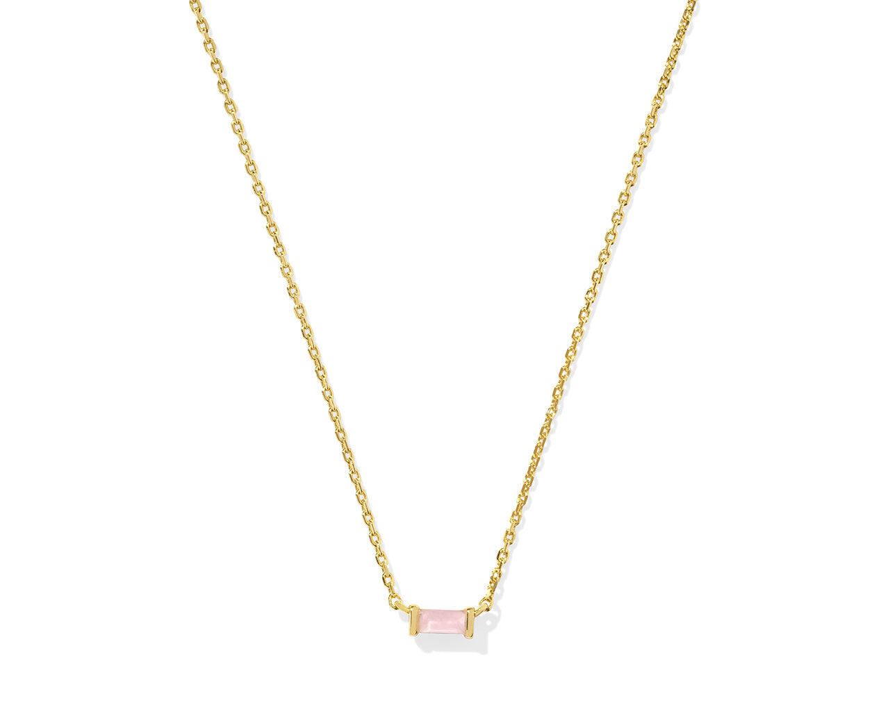 Juliette Gold Pendant Necklace in Rose Quartz