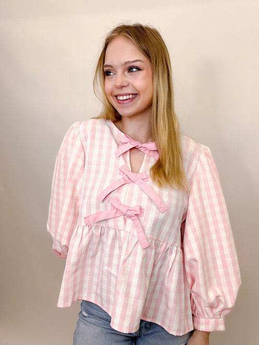 Baby Pink Striped Top
