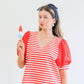 Made For Celebration Red Striped Top