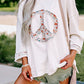 Peace Patch Round Neck Long Sleeve Top