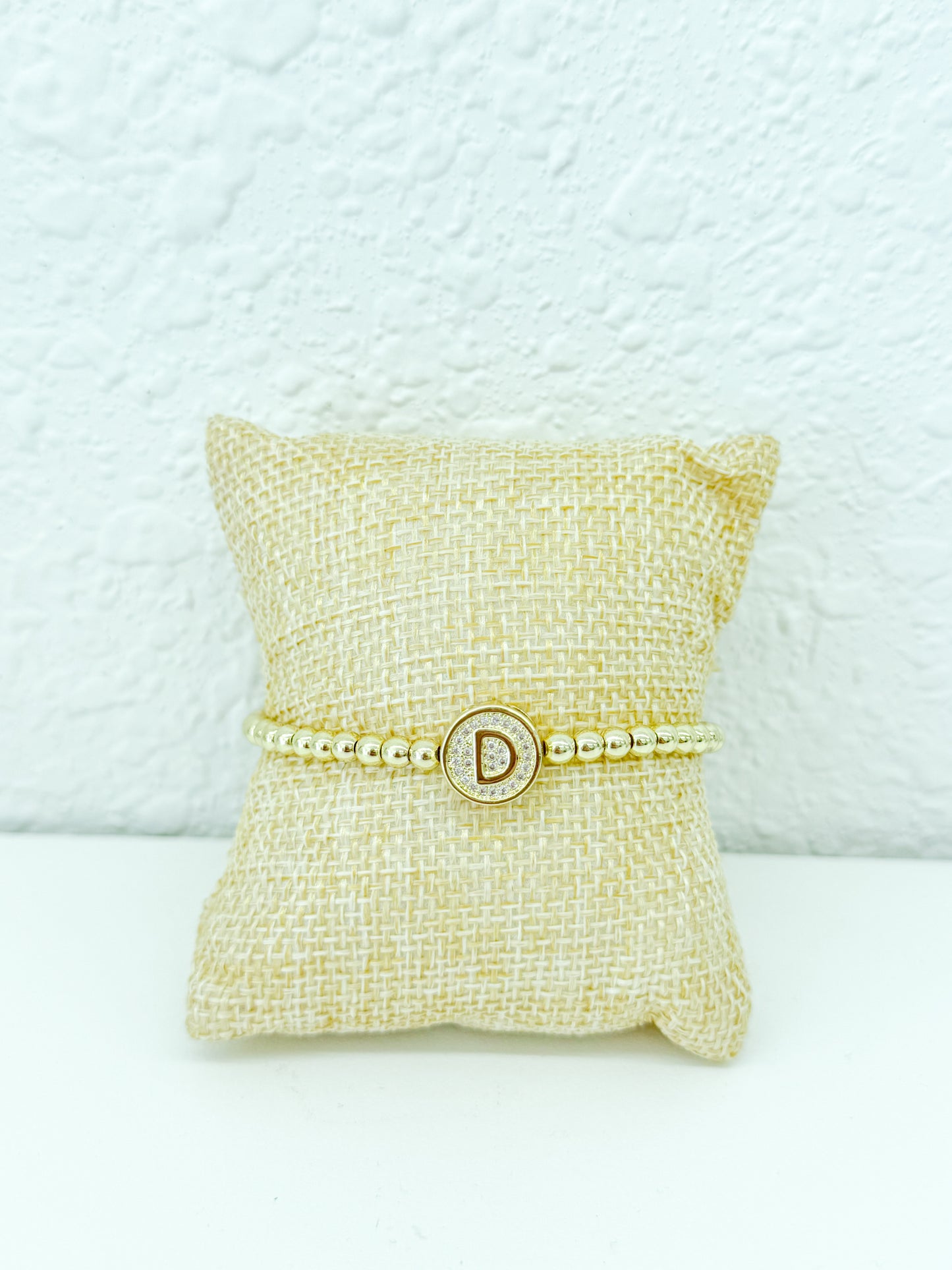 Initial Diamond Beaded Bracelet