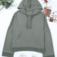 Quarter-Button Exposed Seam Dropped Shoulder Hoodie