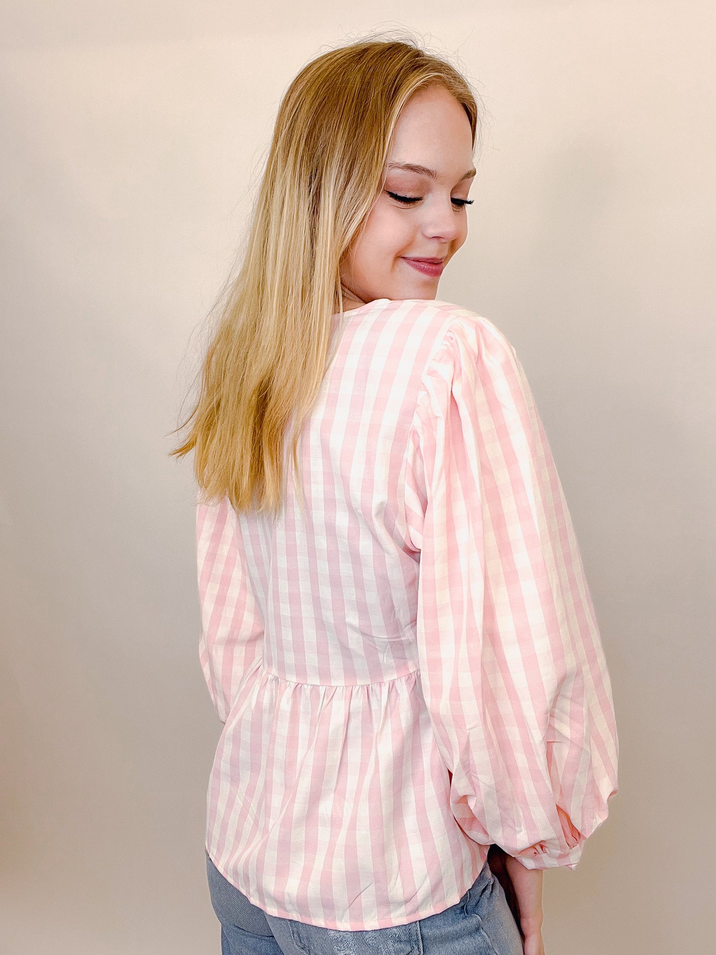 Baby Pink Striped Top