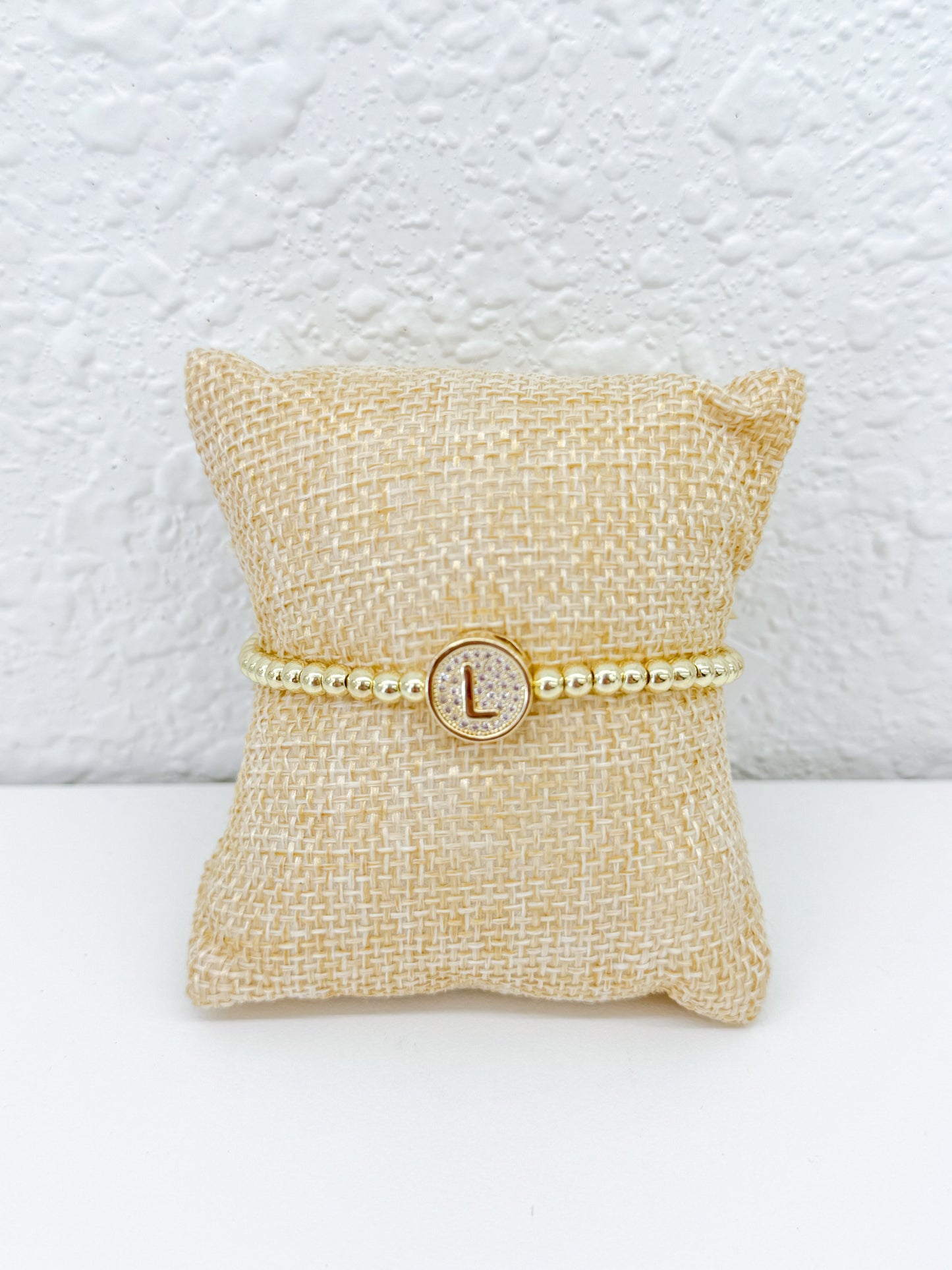 Initial Diamond Beaded Bracelet