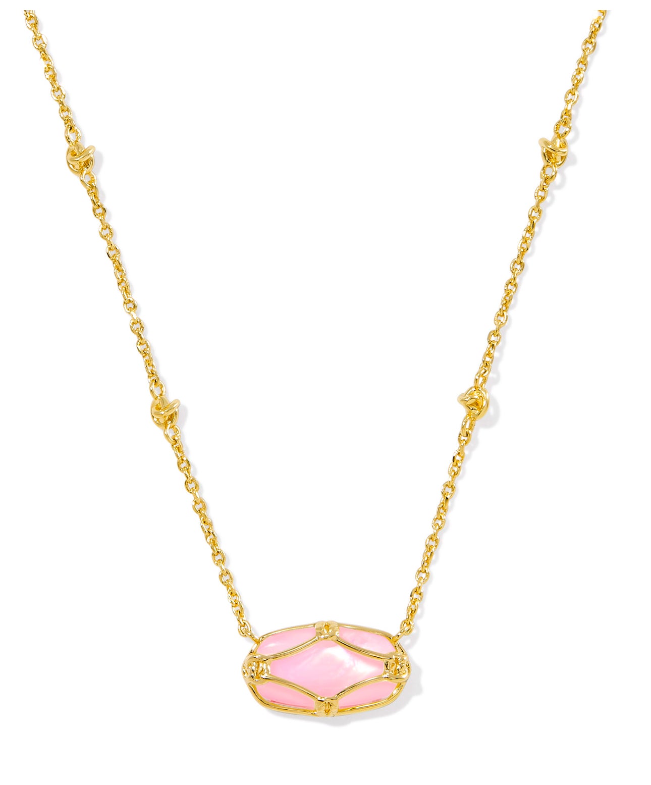 Elisa Lattice Frame Short Pendant Necklace