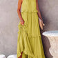 Ruffled Sleeveless Maxi Dress with Pockets