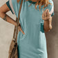 Textured Round Neck Short Sleeve Dress