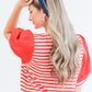 Made For Celebration Red Striped Top