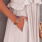 Ruffled Sleeveless Maxi Dress with Pockets