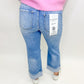 Risen Tummy Control Mid-Rise Crop Straight-Cuffed Jeans