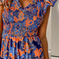 Ruffled Printed Cap Sleeve Dress