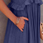 Ruffled Sleeveless Maxi Dress with Pockets