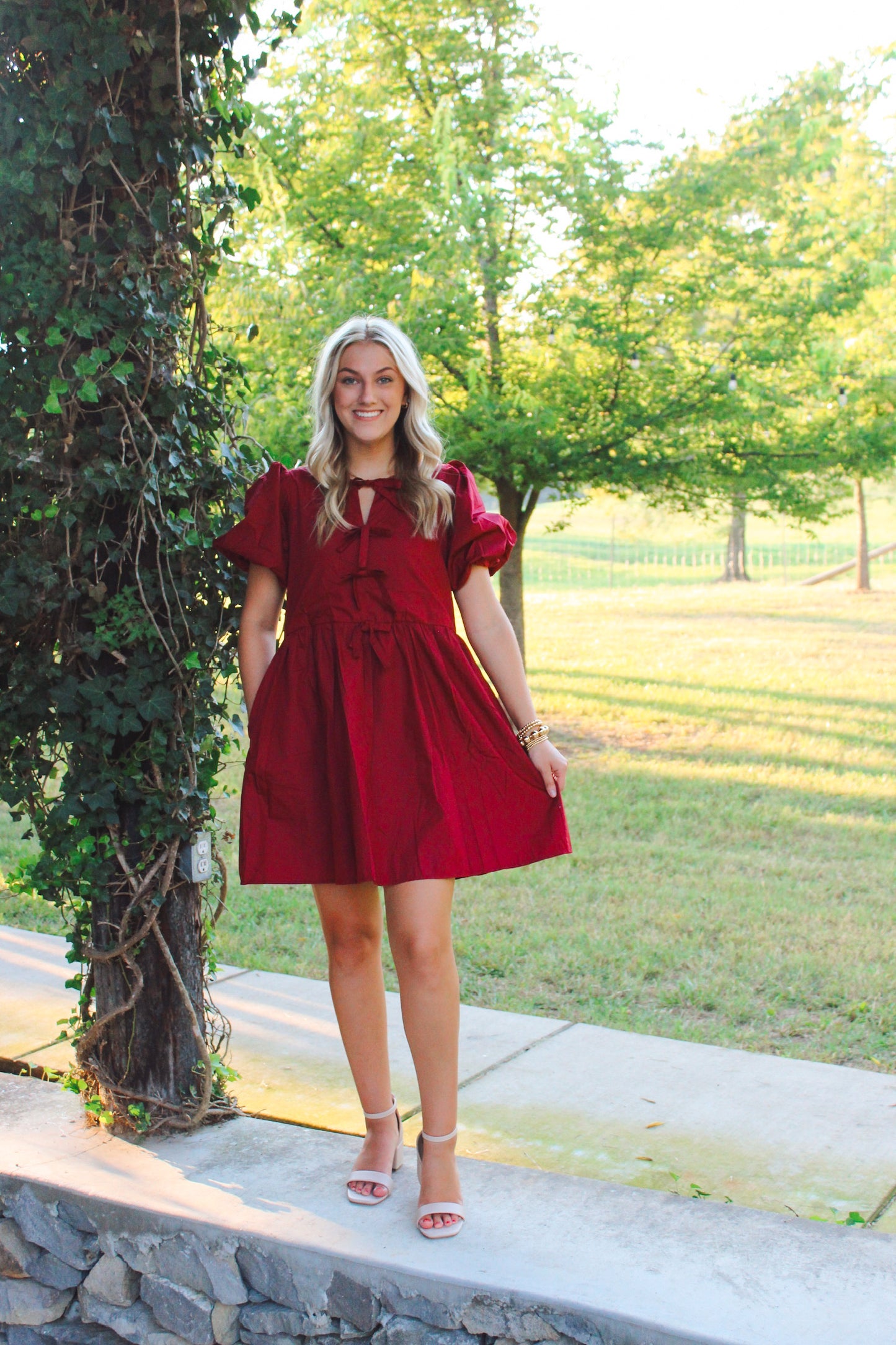 Crimson Bow Dress