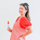 Made For Celebration Red Striped Top