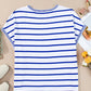 Striped Round Neck Cap Sleeve Knit Top