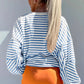 Full Size Striped Round Neck Long Sleeve Sweatshirt Plus Size