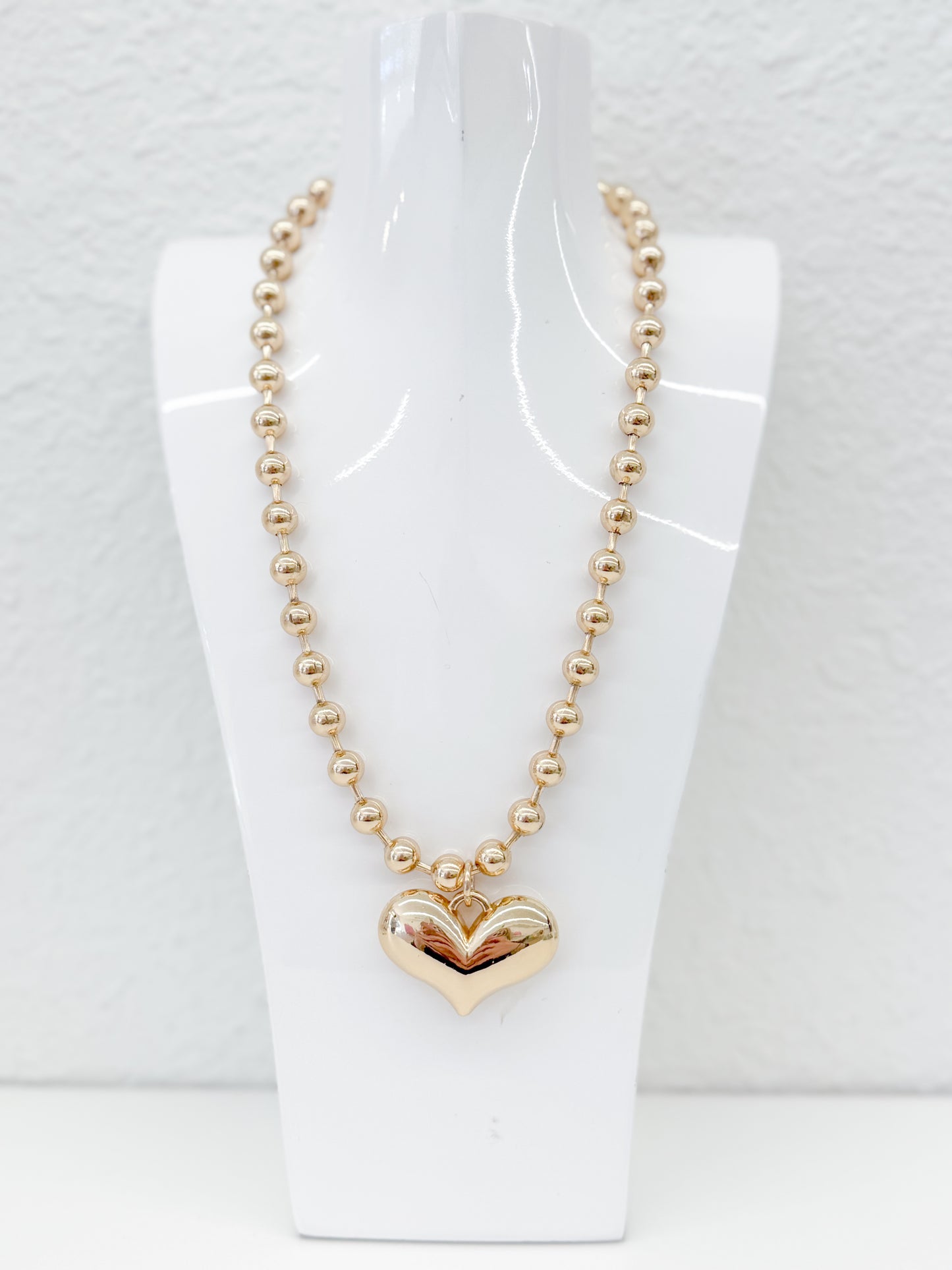 Love Struck Heart Gold Necklace