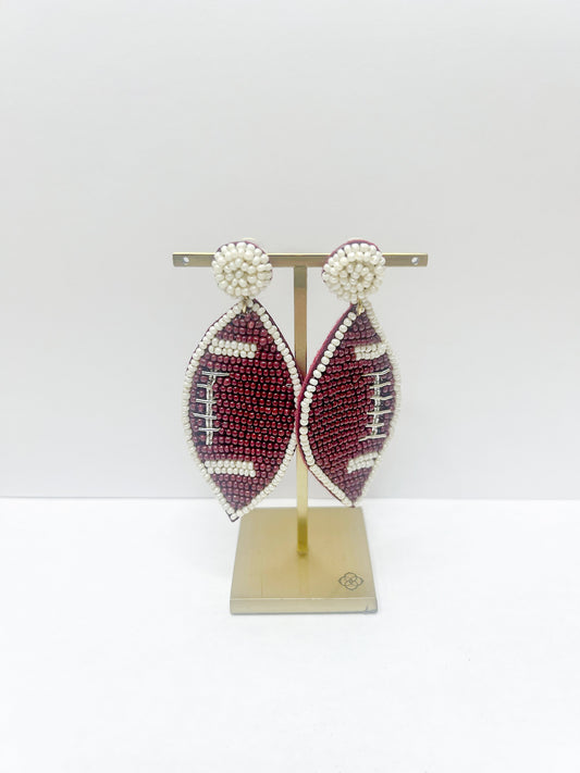 Go Fight Win Football Earrings