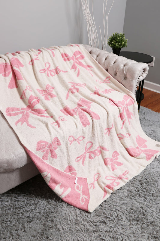 MIXED RIBBON PATTERN LUXURY SOFT THROW BLANKET