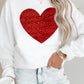 Valentine’s Day Heart Round Neck Long Sleeve Sweatshirt