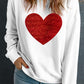 Valentine’s Day Heart Round Neck Long Sleeve Sweatshirt