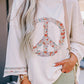 Peace Patch Round Neck Long Sleeve Top