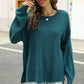 Round Neck Dropped Shoulder Slit Sweater