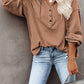 Buttoned Drop Shoulder Hoodie