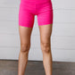 Fushcia Brushed Wide Waistband Yoga/Biker Shorts