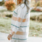 Plus Size Striped Open Front Cardigan