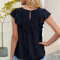 Contrast Print Butterfly Sleeve Top