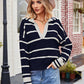 Striped Johnny Collar Sweater