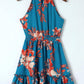 Floral Print Sleeveless Ruffled Mini Dress