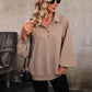 Collared Neck Buttoned Sweatshirt with Pocket