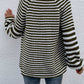 Striped V-Neck Button-Down Cardigan