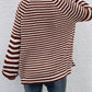 Striped V-Neck Button-Down Cardigan