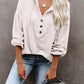 Buttoned Drop Shoulder Hoodie