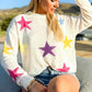 Star Pattern Dropped Shoulder Sweater