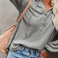 Buttoned Drop Shoulder Hoodie