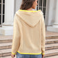 Ribbed Dropped Shoulder Hooded Sweater
