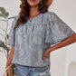 Round Neck Puff Sleeve Blouse