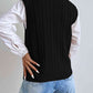 Cable-Knit V-Neck Sleeveless Sweater Vest