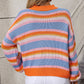 Striped Round Neck Dropped Shoulder Sweater