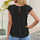 Contrast Print Butterfly Sleeve Top