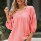 Dropped Shoulder V-Neck Blouse